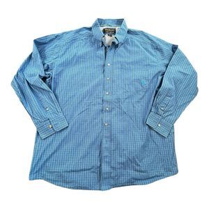 Ariat Pro Series Stretch Button Down Shirt Men's XXL Long Sleeve Blue Plaid